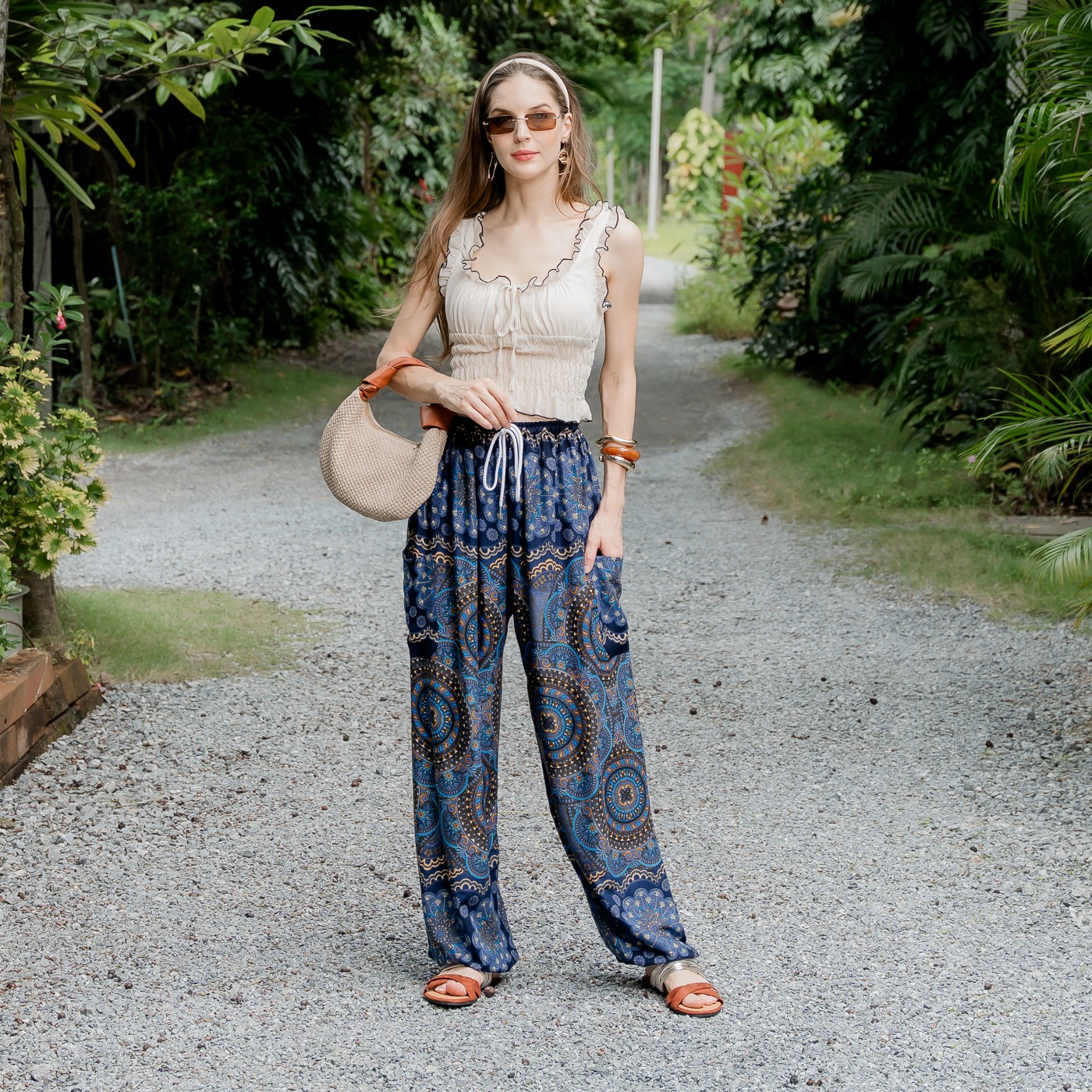 Drawstring Pants worn in a real setting